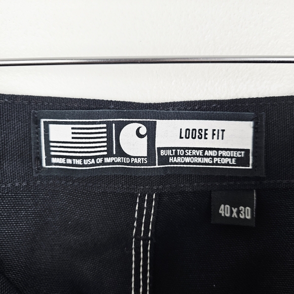 Carhartt Black Loose Fit Firm Duck Double-Front Utility Work Pant NWT 40x30 - Picture 10 of 12